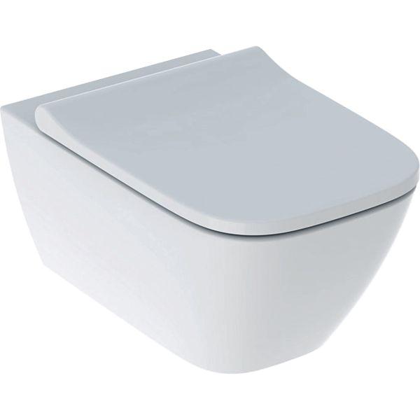 Geberit Smyle Square Set Wand-WC mit WC- Tiefspüler, Rimfree, geschl. Form, weiß