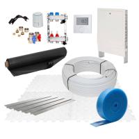 100 m² Set Trockenestrichsystem 25 mm WLG 035 Alu-Verbundrohr Raster 12,5 cm 8 Heizkreise LCD Regler 230 V + Zubehör