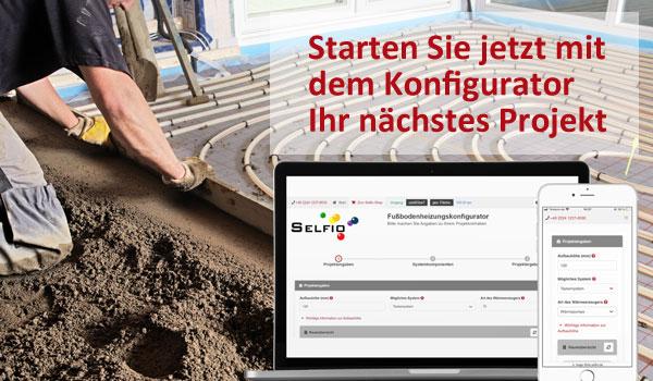 Selfio Fußbodenheizung Konfigurator online planen