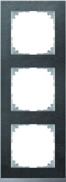 Merten Rahmen 3-fach schief-alu mit Stein M-Pure Decor MEG4030-3669 für GEB-K