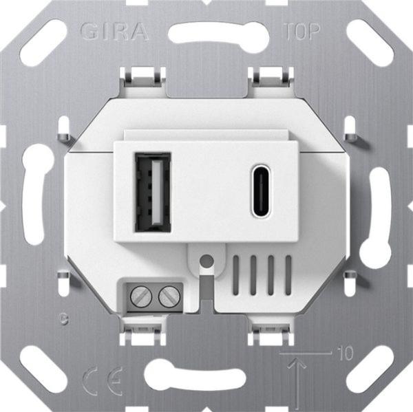 Gira USB-Spannungsversorgung 1USB-A UP 234900 1USB-C 3000mA weiß 5V 50-60Hz