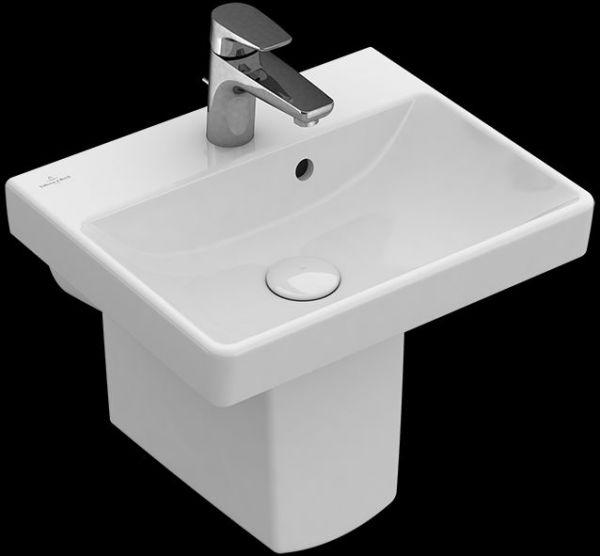 VILLEROY Handwaschbecken Avento 735845 450x370mm Rechteck Weiß Alpin C+