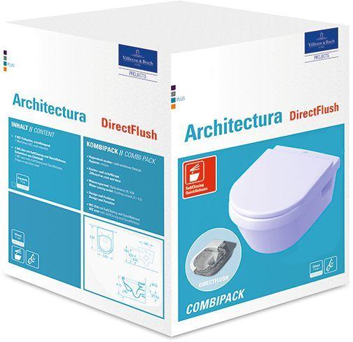 Villeroy & Boch Combi-Pack Architectura 5684HR Weiß Alpin CeramicPlus