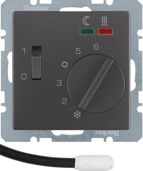 Berker 20346086 Fußbodentemp.-Regler m. Schließer, Z.-Stk., Wippsch., Q.x anthrazit, samt