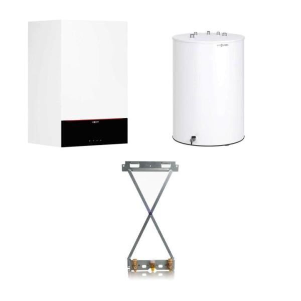 Viessmann Gas-Brennwert Paket Vitodens 200-W B2HF 25 kW 3,5" Display Speicher Vitocell 100-W CUGB 150L