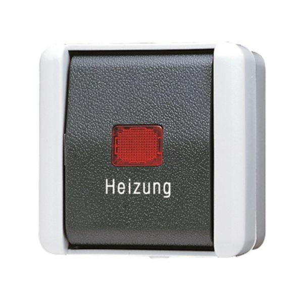 Jung Kontroll-Heizungsschalter glänzend AP 1-fach WG 800 806 HW IP44