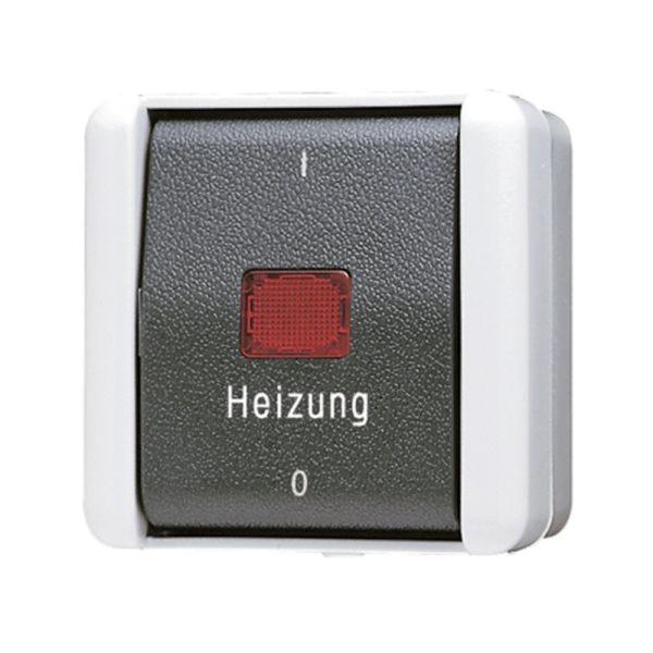 Jung Kontroll-Heizungsschalter glänzend AP 2p WG 800 802 HW IP44 1-fach