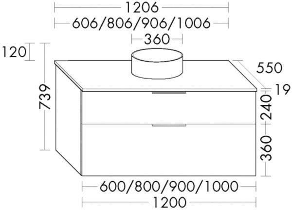 Burgbad Set SGUM060 Eqio 550x600x739