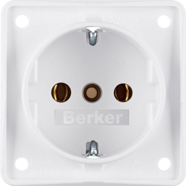 Berker 941852502 Steckdose SCHUKO, mit Schraubklemmen, Integro Modul-Einsätze, polarw. m.