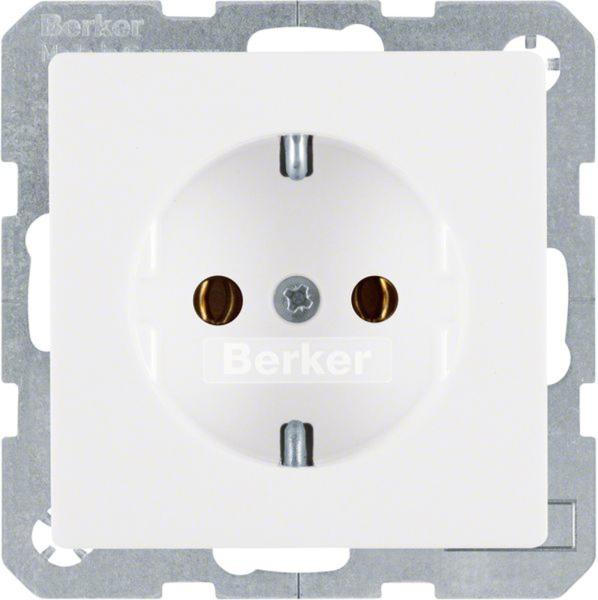 Berker 47436089 Steckdose SCHUKO Q.1/Q.3 polarweiß, samt