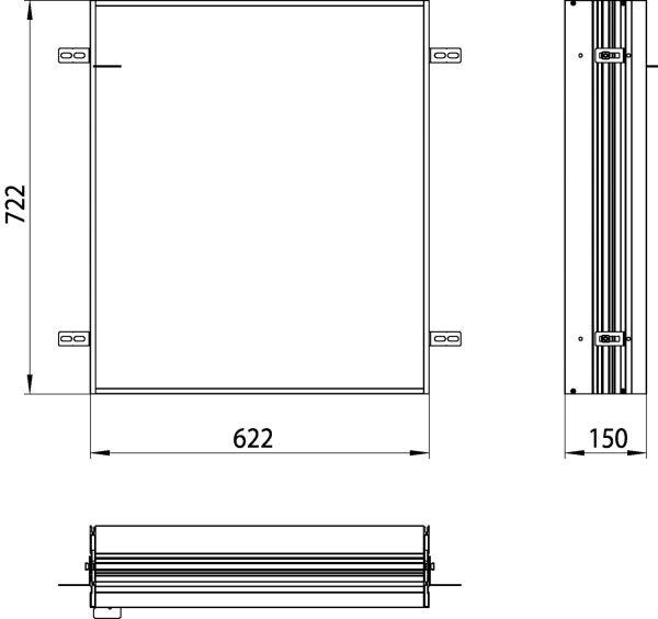 Emco Bad asis LED-Lichtspiegelschrank pr Einbaurahmen zu 9497 05x 69 70 71