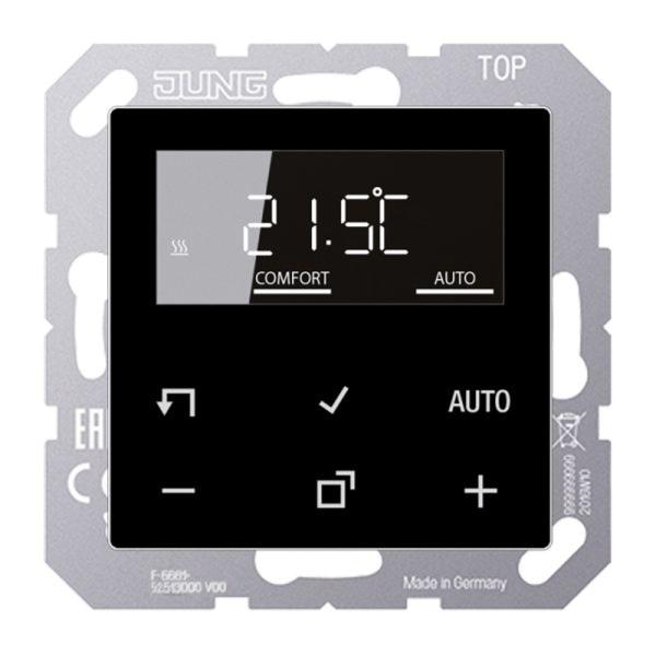 Jung Raumthermostat 230V 16A Wechsler AS/A TR D A 1790 SW IP20 mit Display