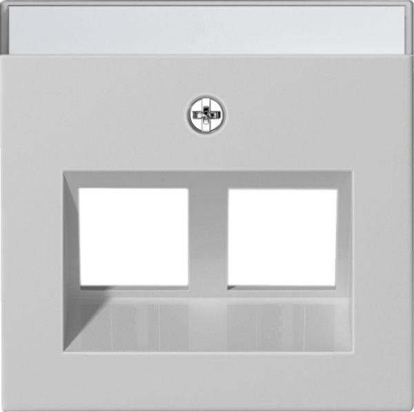 Gira Zentralplatte Mod-Jack 2-fach gr mit System 55 2640015 Schraubbef