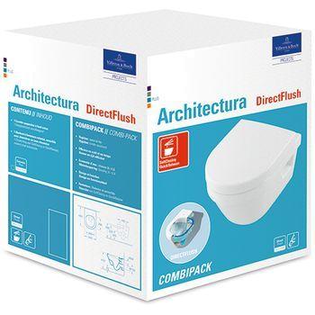 Villeroy & Boch Combi-Pack Architectura 4687HR 350x480mm Oval Weiß Alpin