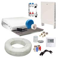 90 m² Set Tackersystem Rollbahn 35 mm WLG 045 16x2 PE-RT Rohr Raster 15 cm 7 Heizkreise LCD Regler 230 V + Zubehör