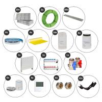 70 m² Set Trockenbau-System Selfio-Floor für Fliesen 6 Heizkreise LCD Regler 230 V + Zubehör