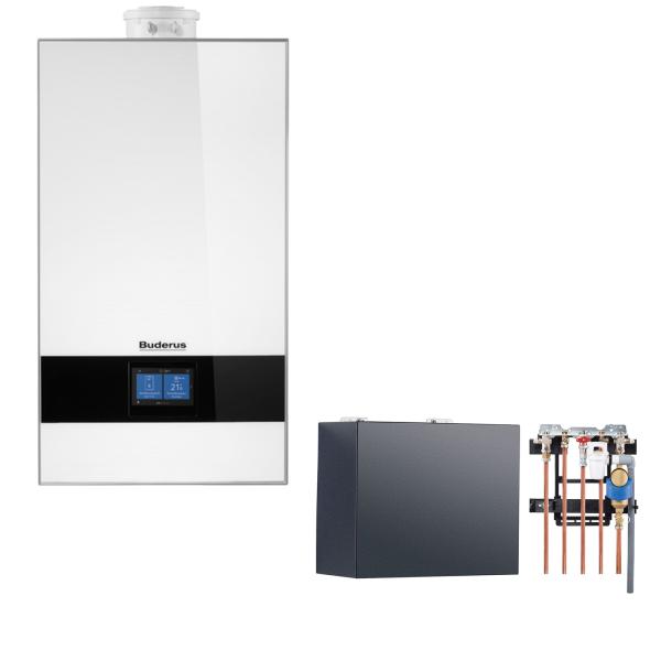 Buderus Gas-Brennwerttherme Logamax plus GB192i.2 weiß - 15 kW