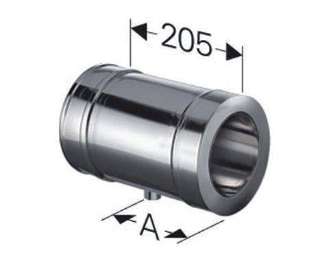 Schornstein Längenelement 205 mm mit Kondensatablauf DW DN 150