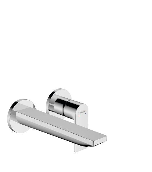 hansgrohe 2-Loch Waschtischmischer Unter Rebris E F-Set 195 mm Auslauf chrom