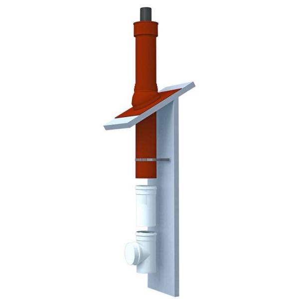 Bertrams Paket Dachheizzentrale LAS DN 80/125 Terrakotta für Schrägdach 25 - 45°