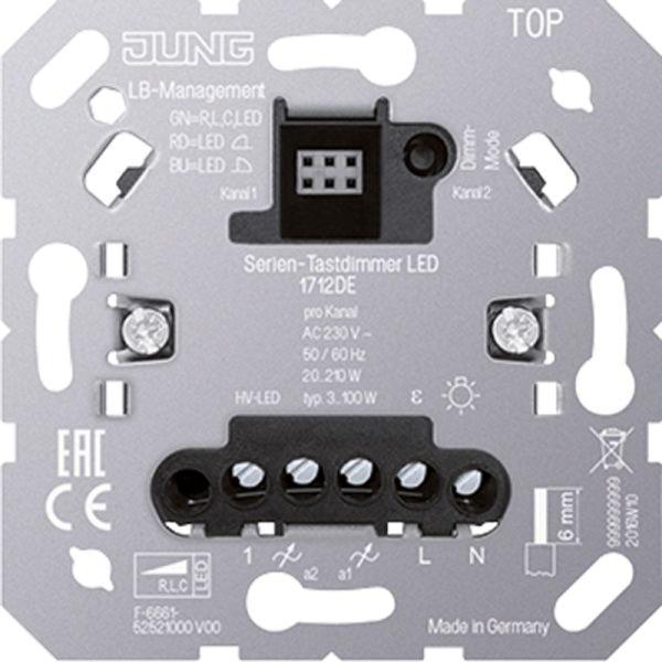 Jung Tastdimmer Drucktaster uni 20-210W 1712 DE UP Lichtwertspeicher