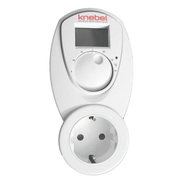 Knebel Thermostat für Steckdose einfach/analog, 230 V 16 A, Ansicht Vorderseite - Selfio