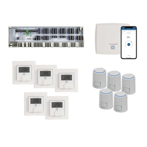 Homematic IP Smart Home Fußbodenheizung Set 3 Zimmer kabelgebunden