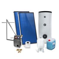 Solar-Paket für Brauchwasser 2x AMP 2.0 Flachkollektor 4,02 qm 300 Liter Solar-Brauchwasserspeicher Flachdachmontage