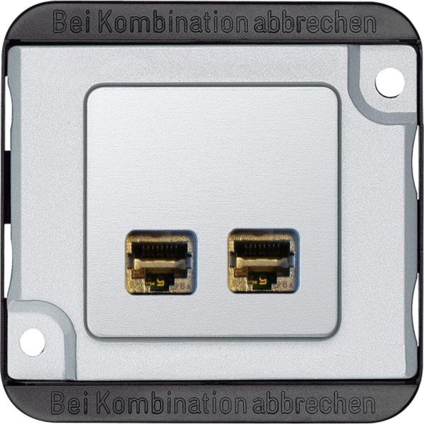 Merten Einsatz RJ45 2-fach si Schraubbef Panzer MEG4576-7022 ohne Beschriftungsfe