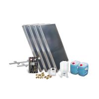 Solar-Paket Brauchwasser 4x AMP 2.0 Flachkollektor 8,04 qm Schrägdachmontage