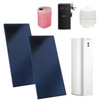 Viessmann Flachkollektor Solar-Paket Vitosol 200-FM SH2F 4,6 m² mit Speicher Vitocell 100-B CVBB 300L vitopearlwhite Divicon PS10 SM1