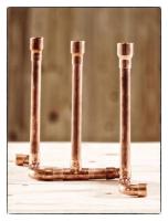 DIY Kupferrohr Bastelpaket - Kerzenständer für 3 22-mm Kerzen