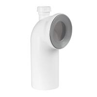 Airfit WC-Anschlussbogen 90 Grad weiß mit Schlauchanschluss