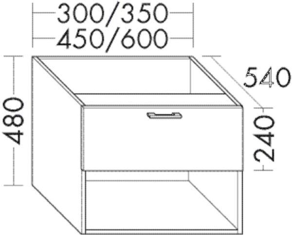 Burgbad Unterschrank WUYY060 Sys30 540x600x480 PG2