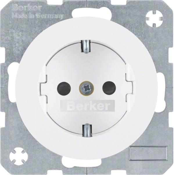 Berker 47232089 Steckdose SCHUKO mit erhöhtem Berührungsschutz R.1/R.3 polarweiß, glänzend
