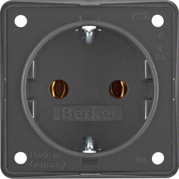 Berker 947782505 Steckdose SCHUKO, mit Steckklemmen, Integro Modul-Einsätze, anthrazit m.