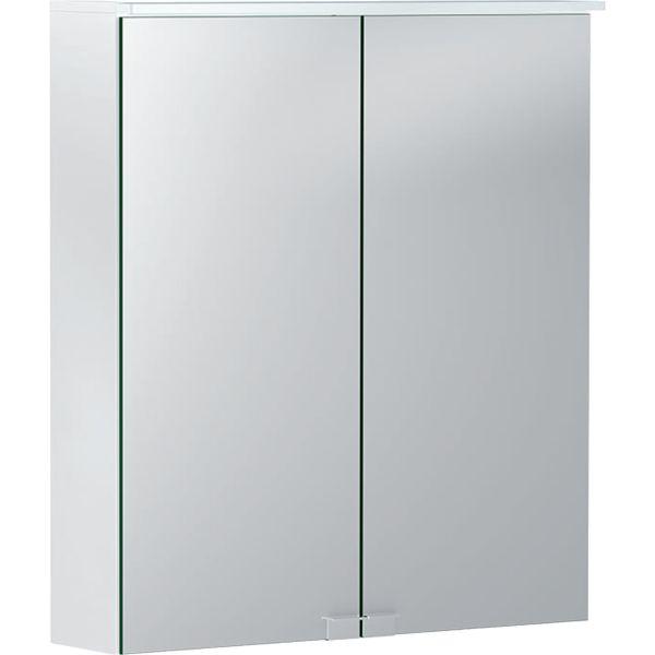 Geberit Option Basic Spiegelschrank m. Beleuchtung 2 Türen 60x67,5x14cm weiß