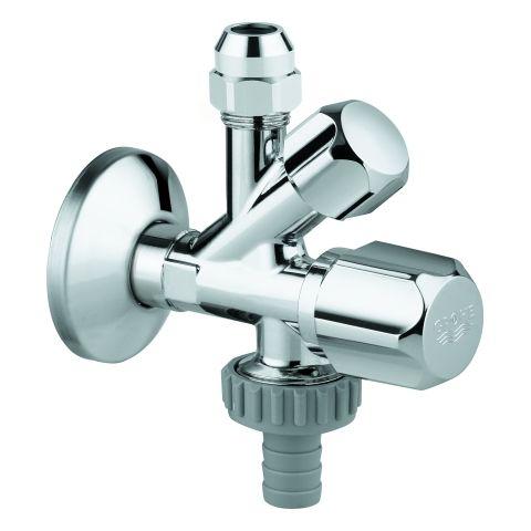 GROHE Kombi-Eckventil 22036 DN15 1/2 Zollx3/8 Zollx3/4 Zoll selbstd A -gew chrom