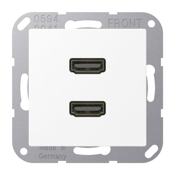 Jung HDMI-Steckdose UPmont 2data 2HDMI A M 1133 WWM schn-ws