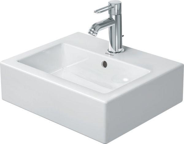Handwaschbecken Vero 450 mm mit ÜL, mit HLB, 1 HL, weiß