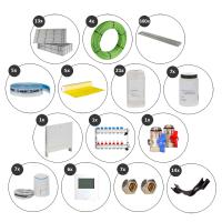 90 m² Set Trockenbau-System Selfio-Floor für Fliesen 7 Heizkreise LCD Regler 230 V + Zubehör