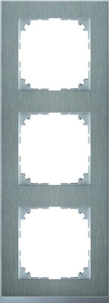 Merten Rahmen 3-fach Edelstahl/alu mit Metall M-Pure Decor MEG4030-3646 für GEB-K