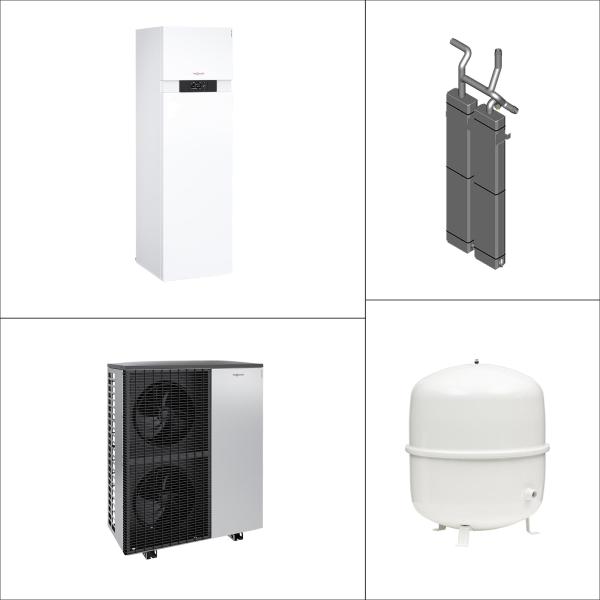 Viessmann Vitocal 222-A Wärmepumpe-Kompaktgerät Monoblock AWOT-E-AC 221.A10 HZ-Pufferspeicher 42 l Anschluss oben