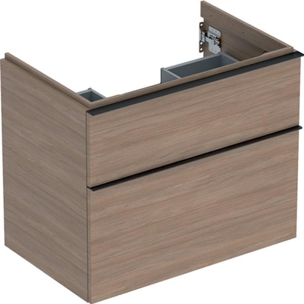 Geberit iCon Unterschrank für WT, 2 Schu 74x61,5x47,6cm, Eiche/Gr. Lava