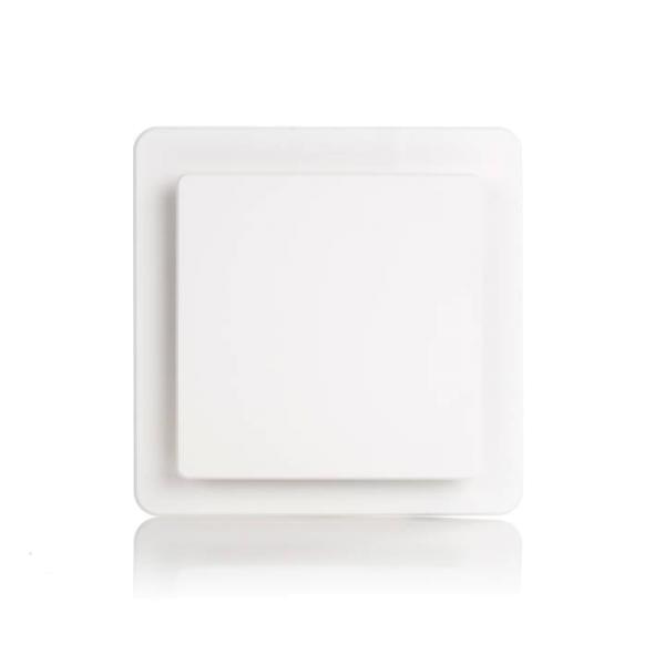 Wolf Designventil Uniair 125Q, quadratisch, Farbe weiß, Ansicht Vorderseite - Selfio
