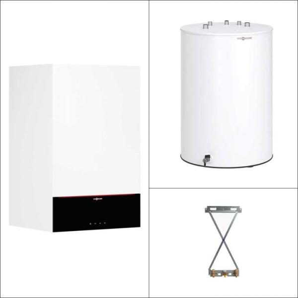 Viessmann Gas-Brennwert Paket Vitodens 200-W B2HF 25 kW 7" Display Speicher Vitocell 100-W CUGB 150L