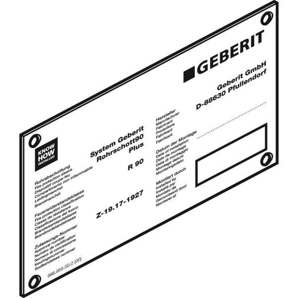 Geberit Hinweißchild zu Rohrschott90 Pl