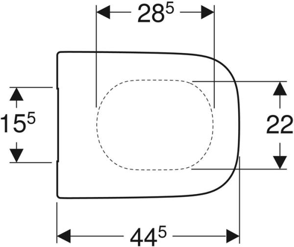 Geberit Renova Plan WC-Sitz, eckiges Des Bef. v. oben, f.WC teilgeschl. Form weiß