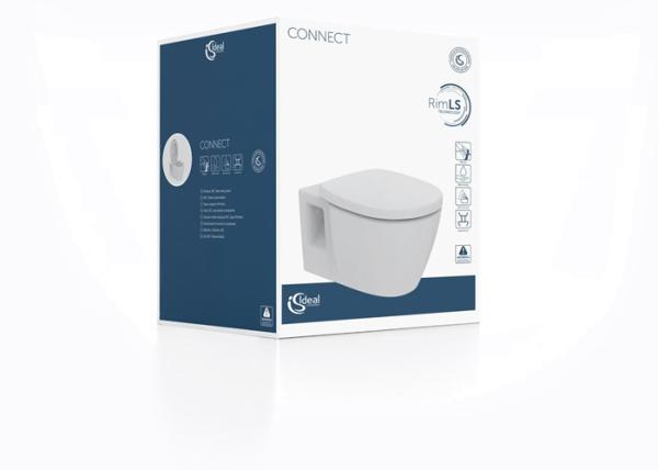 Ideal Standard WC-Paket Connect, WC rand m.WC-Sitz Softclosing,365x550x340mm,Weiß