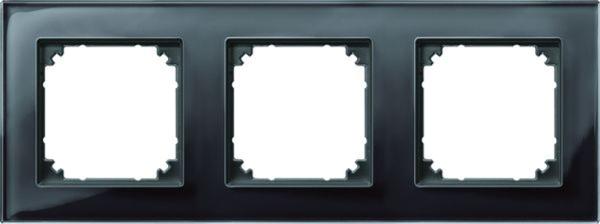 Merten Rahmen 3-fach ony-schwarz glänzend glas für GEB-K M-PLAN 489303